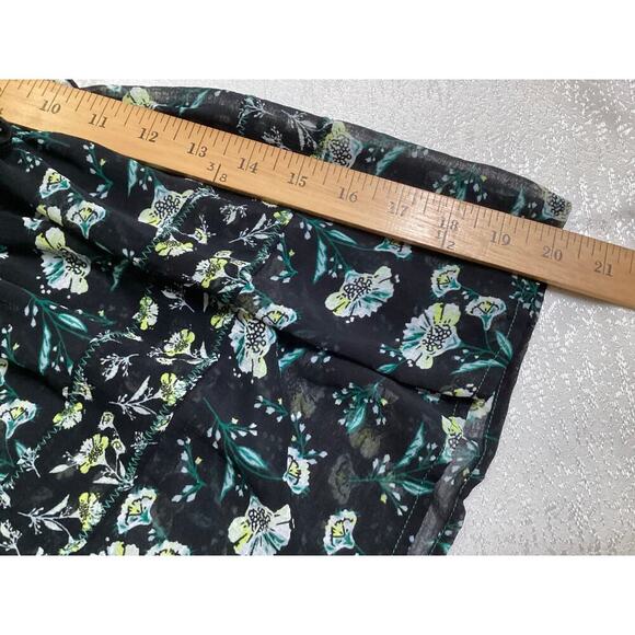 Free People Women's Black Rose Valley Off The Shoulder Bell Sleeve Crop Blouse M - Picture 6 of 7